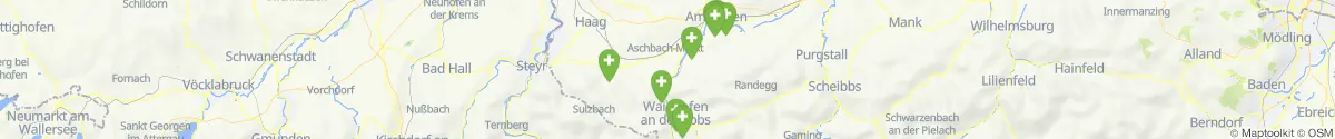 Kartenansicht für Apotheken-Notdienste in der Nähe von Allhartsberg (Amstetten, Niederösterreich)